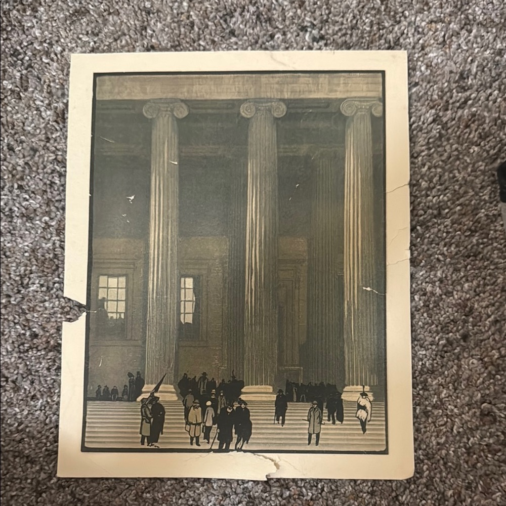 Emile Antoine Verpilleux “Entrance to the British Museum” Print